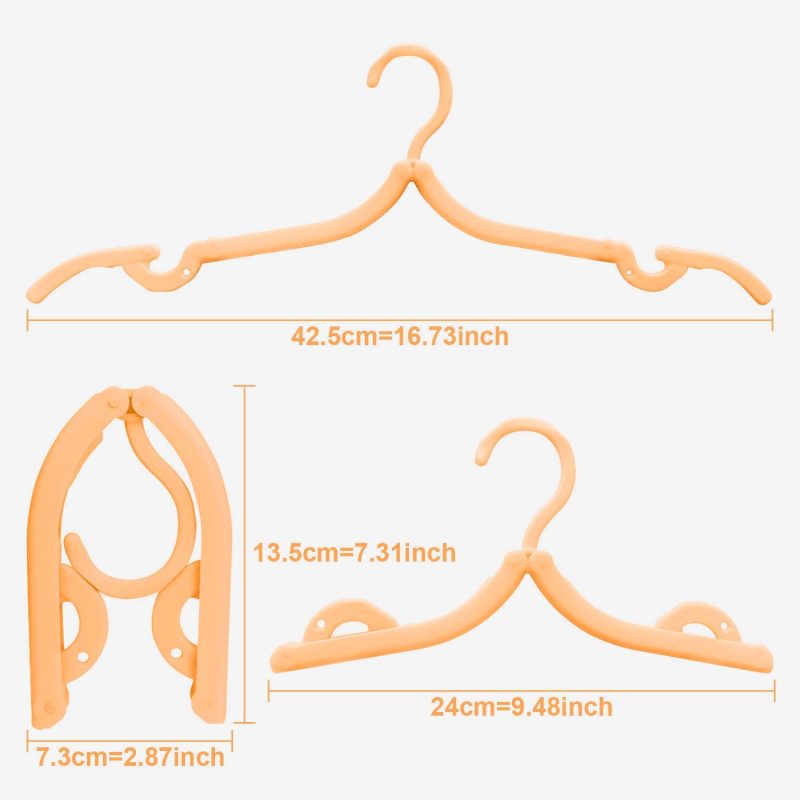 10PCS Foldable Travel Hangers, Household Essential Portable Clothes Drying Multifunctional Racks for Short Trips and Long Trips, Non-Slip, Collapsible Hangers for Travel, Home and Travel Accessories - Image 2