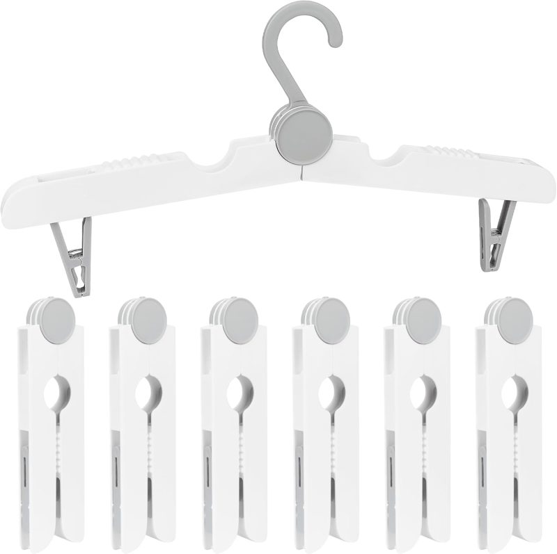 6 Pcs Travel Hangers Portable Folding Clothes Hangers Travel Accessories Foldable Clothes Drying Rack for Travel