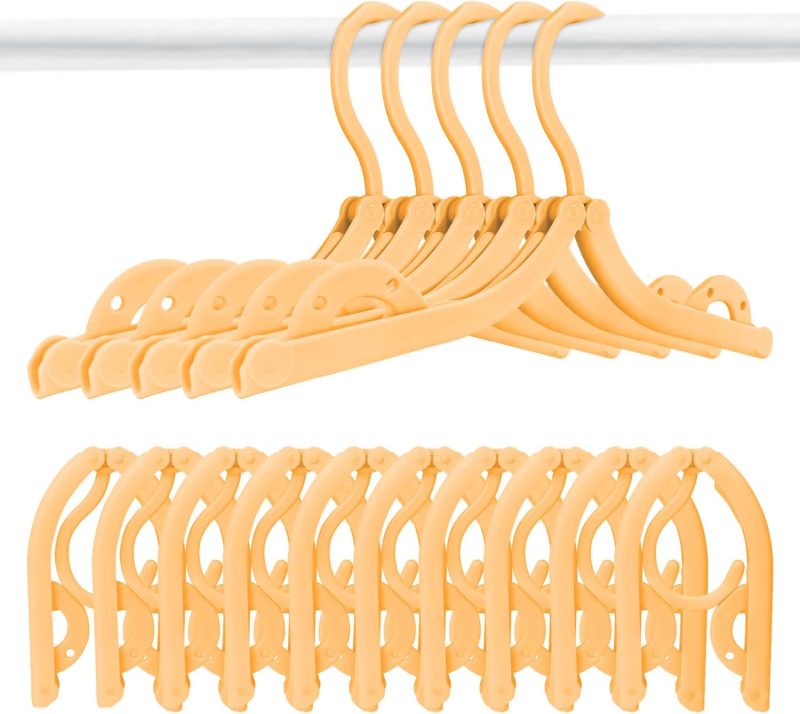 10PCS Foldable Travel Hangers, Household Essential Portable Clothes Drying Multifunctional Racks for Short Trips and Long Trips, Non-Slip, Collapsible Hangers for Travel, Home and Travel Accessories