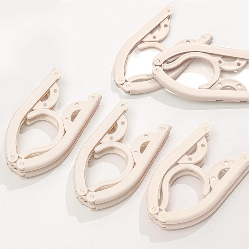 12Pcs Travel Hangers Thin and Light Portable Plastic Foldable Hangers Folding Clothes Hangers for Business Trip Travel, Space Saving Clothes Hangers