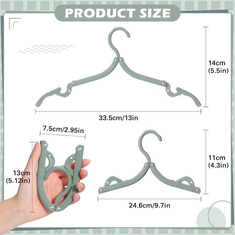 12 Pcs Travel Hangers Cruise Ship Essentials Foldable Portable Plastic Vacation Hangers Non Slip Clothes Drying Rack Travel Accessories for Dormitory School Hotel Laundry (Classic Color) - Image 2
