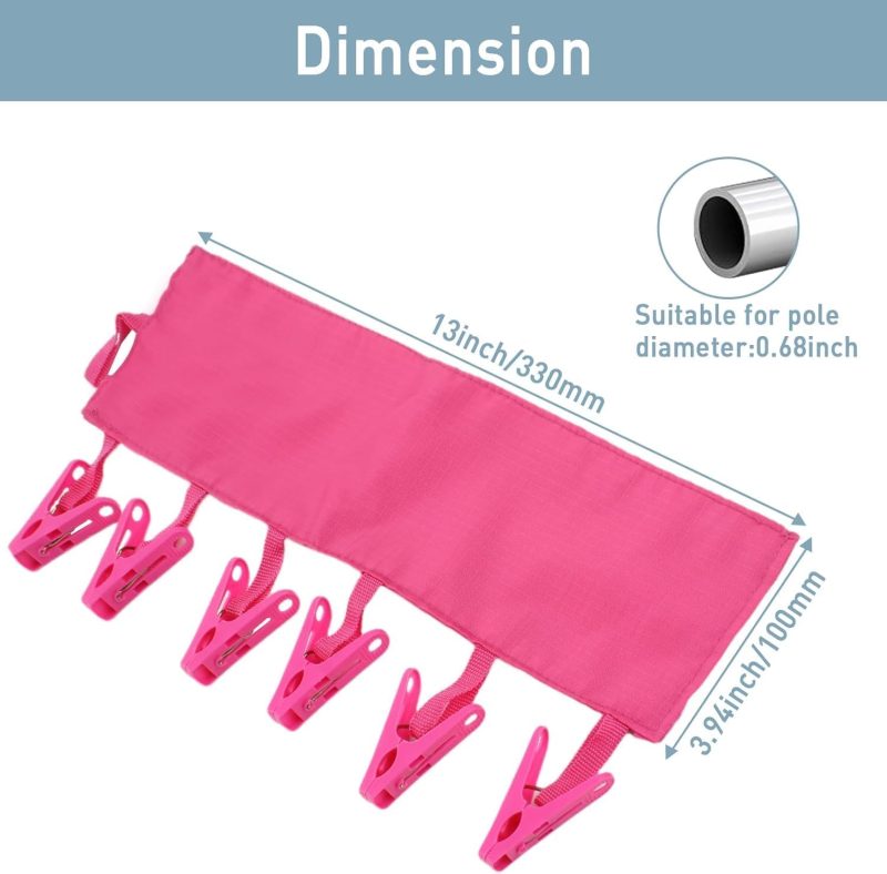 Travel Hangers Foldable for Suitcase Clothespin Travel Portable Folding Clothes Drying Hanger with 6 Clips Pack of 3 (Black, Red, Rose red) - Image 2