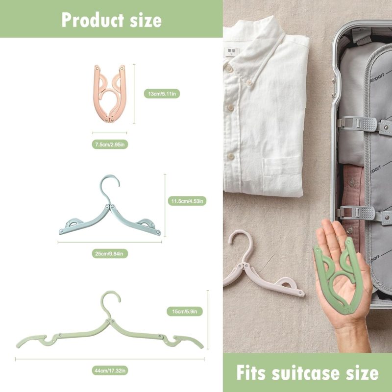 32Pcs Travel Hangers Foldable for Suitcase, Space-Saving Plastic Hangers with Textured Surface - Image 2