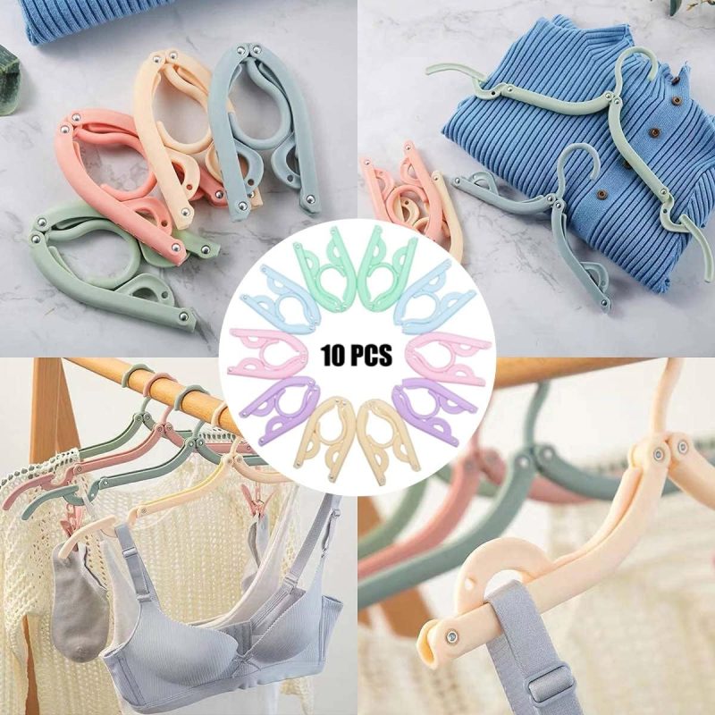 10 Pcs Travel Hangers Cruise Ship Essentials Accessories Portable Folding Clothes Hanger Foldable Drying Rack - Image 2